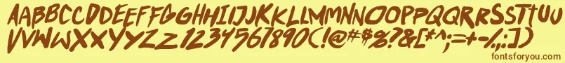 PunkboyTbsItalbold Font – Brown Fonts on Yellow Background