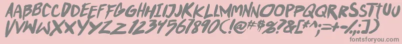 PunkboyTbsItalbold Font – Gray Fonts on Pink Background