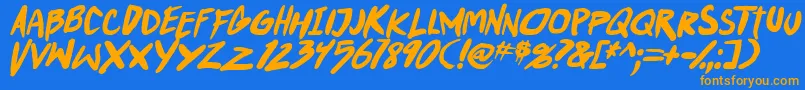 PunkboyTbsItalbold Font – Orange Fonts on Blue Background