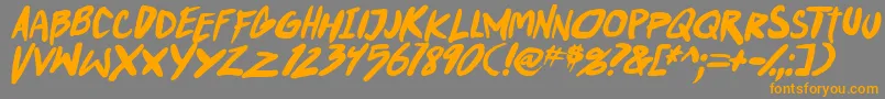 PunkboyTbsItalbold-fontti – oranssit fontit harmaalla taustalla