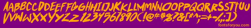 PunkboyTbsItalbold Font – Orange Fonts on Purple Background