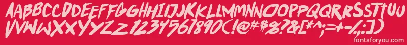 PunkboyTbsItalbold Font – Pink Fonts on Red Background