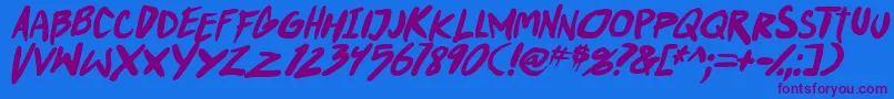 PunkboyTbsItalbold Font – Purple Fonts on Blue Background