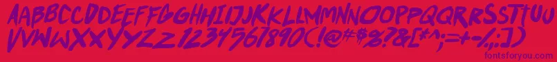 PunkboyTbsItalbold Font – Purple Fonts on Red Background