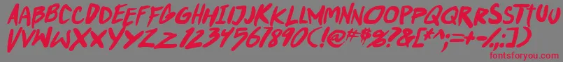 PunkboyTbsItalbold Font – Red Fonts on Gray Background