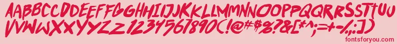 PunkboyTbsItalbold Font – Red Fonts on Pink Background