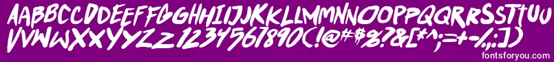 PunkboyTbsItalbold-fontti – valkoiset fontit violetilla taustalla