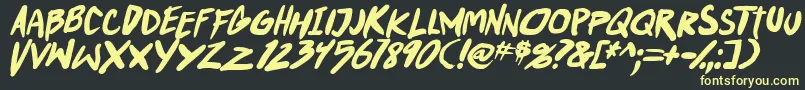 PunkboyTbsItalbold Font – Yellow Fonts on Black Background