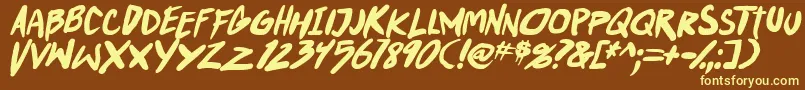 PunkboyTbsItalbold Font – Yellow Fonts on Brown Background