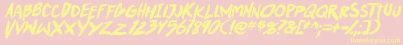 PunkboyTbsItalbold-Schriftart – Gelbe Schriften auf rosa Hintergrund