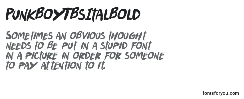 Review of the PunkboyTbsItalbold Font
