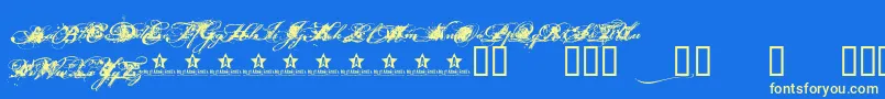 Dirty Font – Yellow Fonts on Blue Background