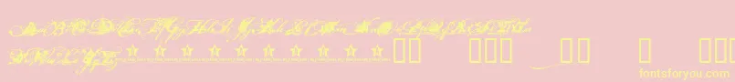 Dirty Font – Yellow Fonts on Pink Background