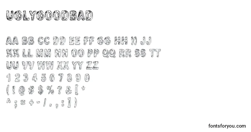 A fonte Uglygoodbad – alfabeto, números, caracteres especiais