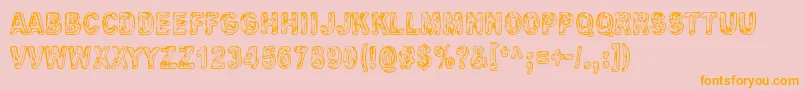 Uglygoodbad-Schriftart – Orangefarbene Schriften auf rosa Hintergrund