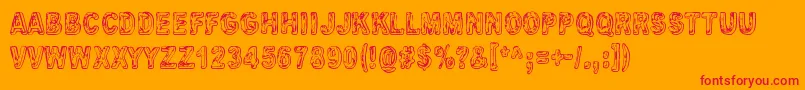 Uglygoodbad-Schriftart – Rote Schriften auf orangefarbenem Hintergrund