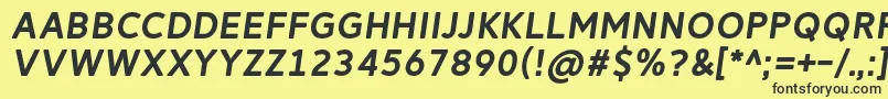 Czcionka ReitamRegularItalic – czarne czcionki na żółtym tle