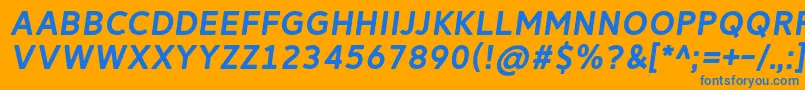 ReitamRegularItalic Font – Blue Fonts on Orange Background