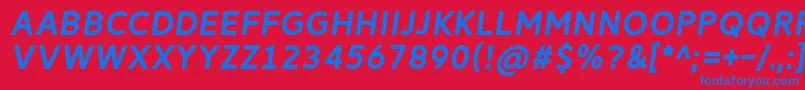 ReitamRegularItalic Font – Blue Fonts on Red Background