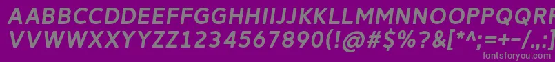 ReitamRegularItalic-fontti – harmaat kirjasimet violetilla taustalla