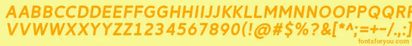 Fonte ReitamRegularItalic – fontes laranjas em um fundo amarelo
