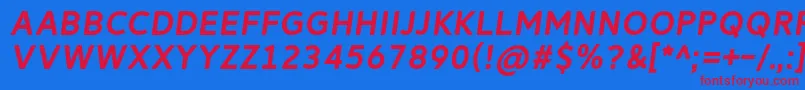 ReitamRegularItalic Font – Red Fonts on Blue Background