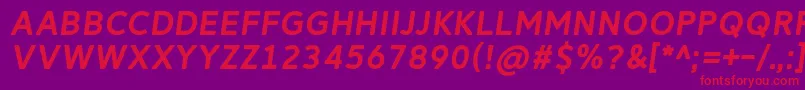 ReitamRegularItalic Font – Red Fonts on Purple Background