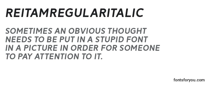 Review of the ReitamRegularItalic Font