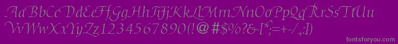 DioscurswashRegularitalicDb Font – Gray Fonts on Purple Background