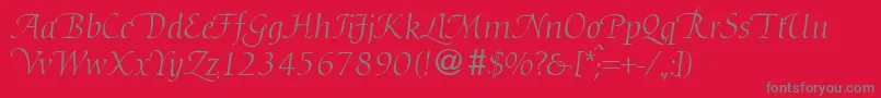DioscurswashRegularitalicDb Font – Gray Fonts on Red Background