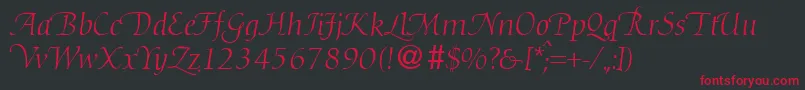 DioscurswashRegularitalicDb Font – Red Fonts on Black Background