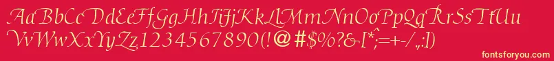 DioscurswashRegularitalicDb Font – Yellow Fonts on Red Background