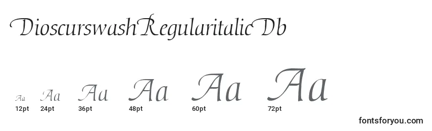 Größen der Schriftart DioscurswashRegularitalicDb
