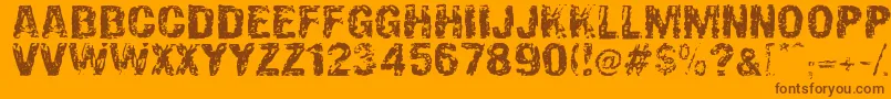 OverprintDsg-Schriftart – Braune Schriften auf orangefarbenem Hintergrund