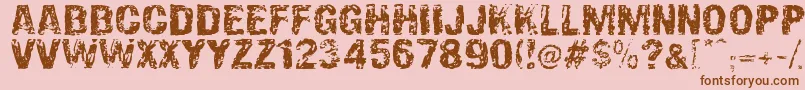 OverprintDsg Font – Brown Fonts on Pink Background