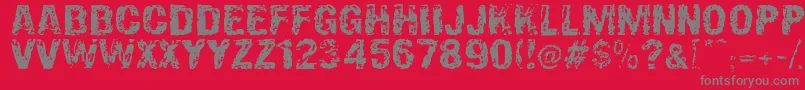 OverprintDsg Font – Gray Fonts on Red Background