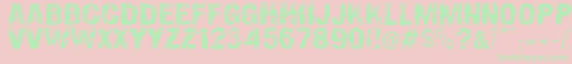 フォントOverprintDsg – ピンクの背景に緑の文字
