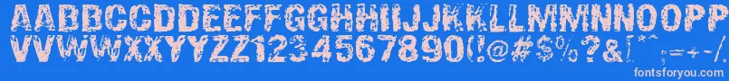 OverprintDsg Font – Pink Fonts on Blue Background