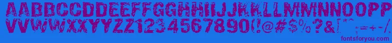 OverprintDsg Font – Purple Fonts on Blue Background