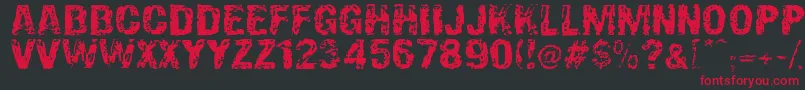 フォントOverprintDsg – 黒い背景に赤い文字