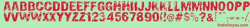 OverprintDsg Font – Red Fonts on Green Background