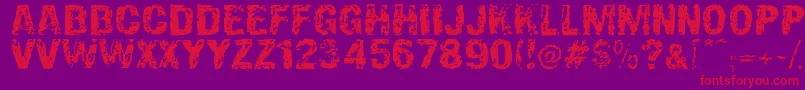 OverprintDsg Font – Red Fonts on Purple Background