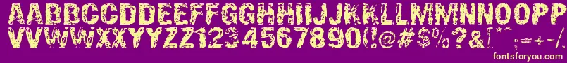 OverprintDsg Font – Yellow Fonts on Purple Background