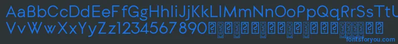 フォントDylangothicRegular – 黒い背景に青い文字