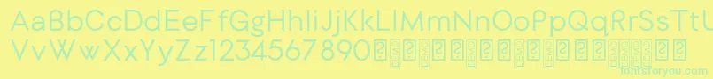 DylangothicRegular-fontti – vihreät fontit keltaisella taustalla