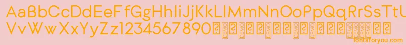 DylangothicRegular-Schriftart – Orangefarbene Schriften auf rosa Hintergrund