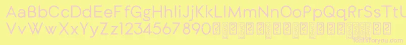 DylangothicRegular-fontti – vaaleanpunaiset fontit keltaisella taustalla