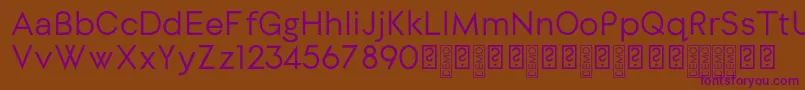 DylangothicRegular-fontti – violetit fontit ruskealla taustalla