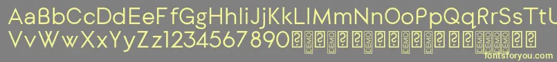 DylangothicRegular-fontti – keltaiset fontit harmaalla taustalla