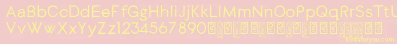 DylangothicRegular-fontti – keltaiset fontit vaaleanpunaisella taustalla
